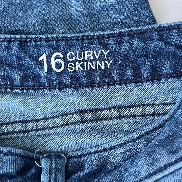 Bold Elements Blue Distressed Embroidered Women's Jeans Curvy Skinny - 16 - Picture 4 of 14